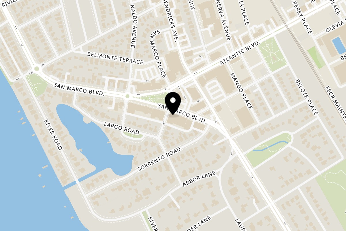 Map showing the location of Saleya Riviera Cafe on 2006 San Marco Blvd in Jacksonville